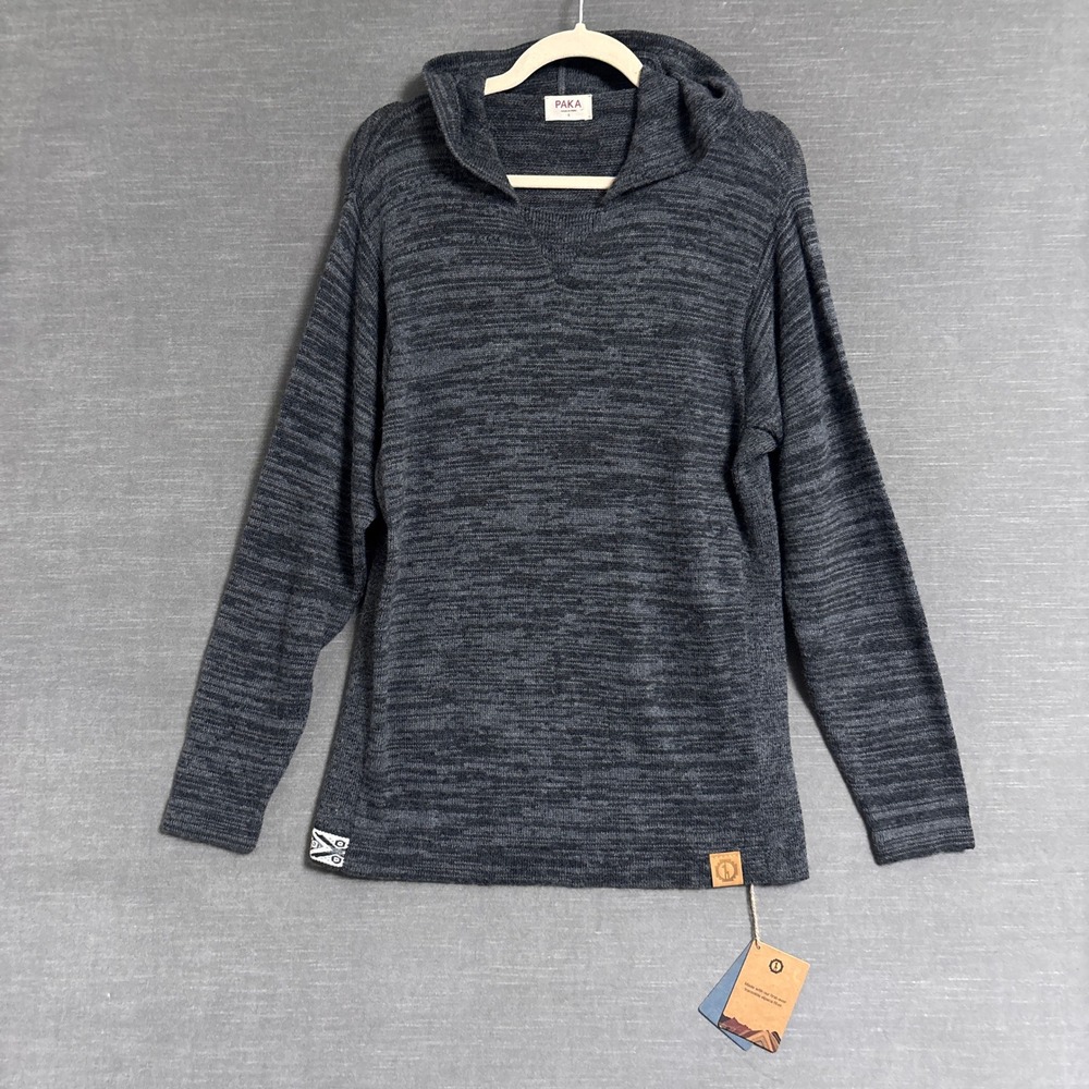 Paka Hoodie S Grey Royal Alpaca Hoodie Knit Sweater Peru Soft Winter